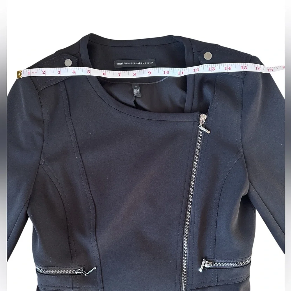 White House Black Market Black Peplum Moto Jacket Size 4